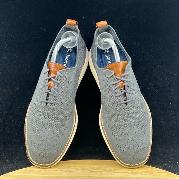 Cole Haan Original Grand Grey Wingtip Oxford Shoes Knit C27961 Mens Size 9 - Picture 8 of 10